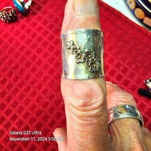 Gorgeous One Of A Kind Custom 9.25 Sterling Silver Handmade Ring (size 8)